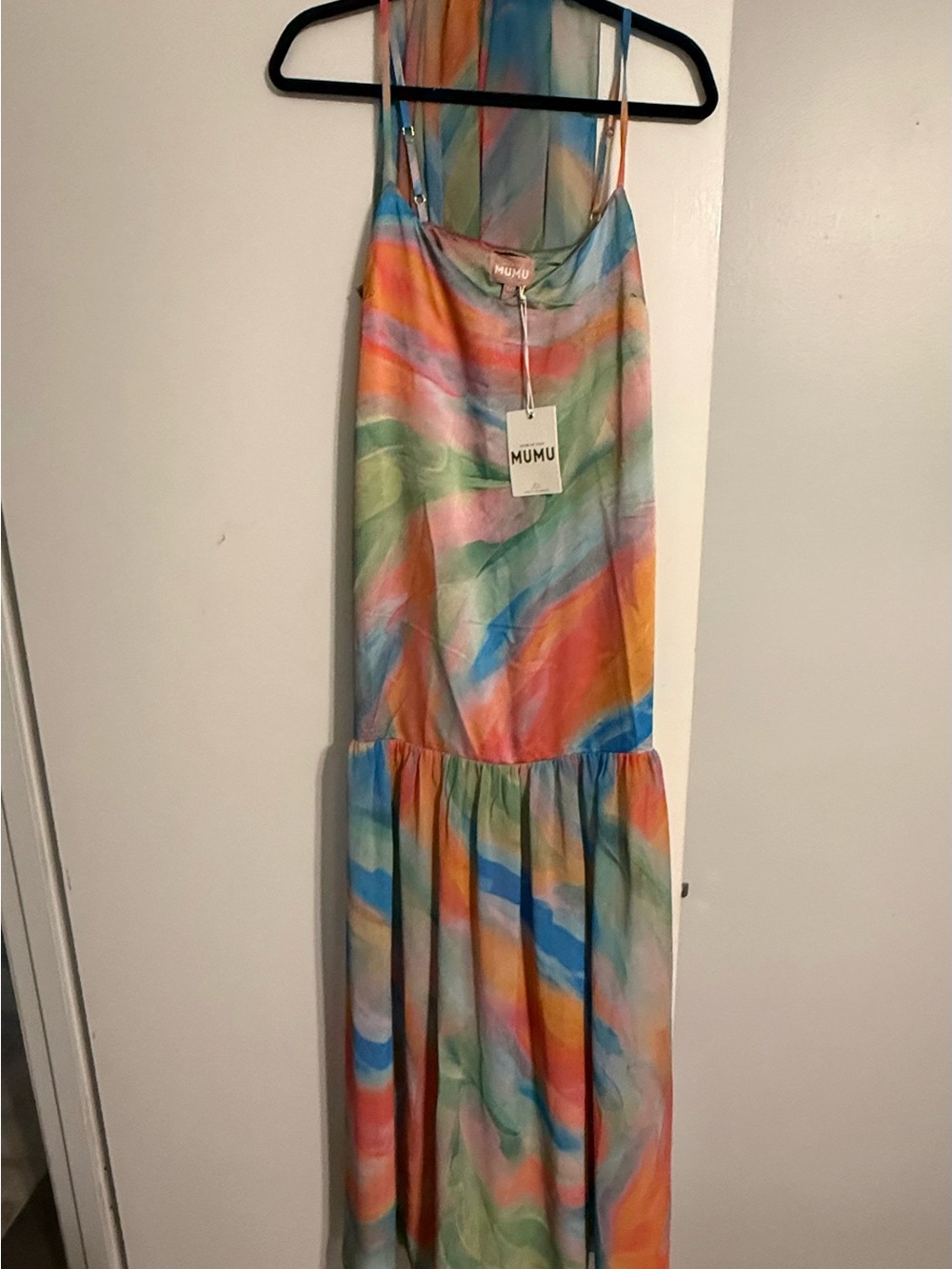 Show Me Your MuMu Dahlia Maxi Multicolor Pastel Watercolor Dress